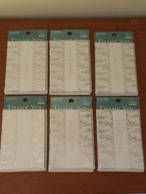 Formal Thank You Cards Sets in White And Silver